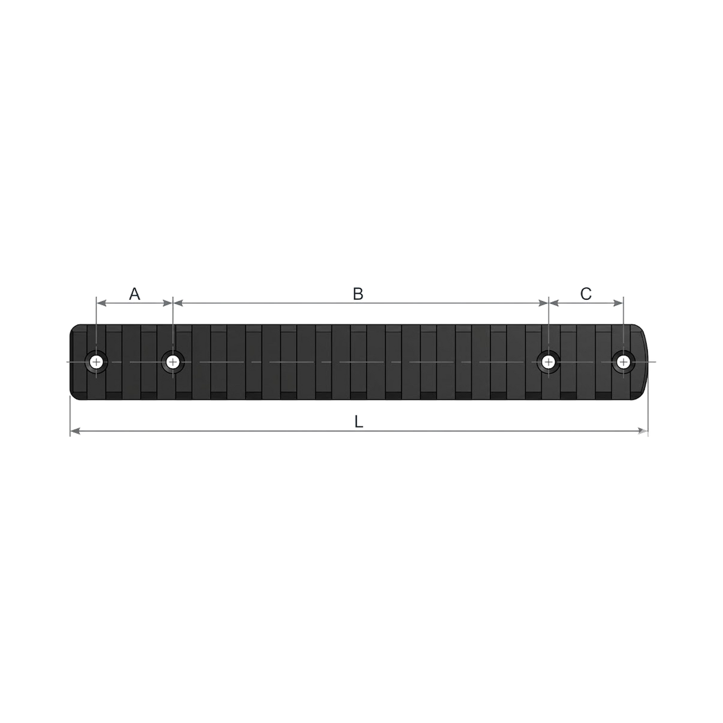 A/B/C måltegning til Bergara APEX Radius 14 Picatinny Skinne